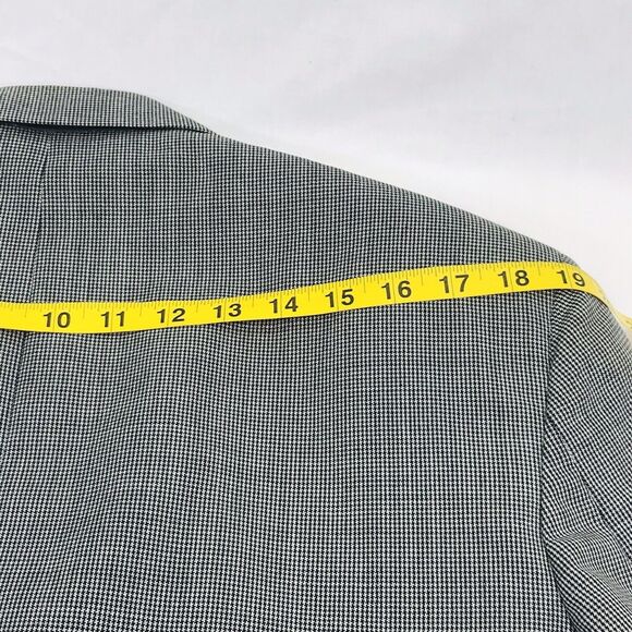 Johnny Carson Vtg Sport Coat Rare Double Breast 42 44 Houndstooth Black Gray 70s - Picture 11 of 16